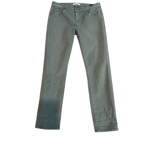 7 For All Mankind Denim - 7 For All Mankind Jeans Womens 28 Olive Green Distressed Slim Straight